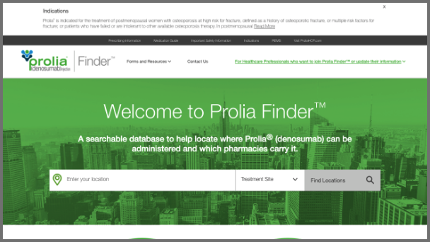 Prolia FinderTM: Help Your Patients Locate a Prolia Treatment Site