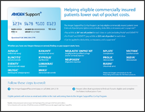 Amgen® SupportPlus Copay program tearsheet