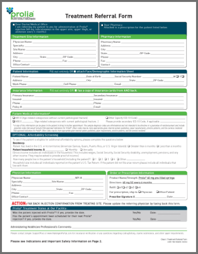 Prolia Treatment Referral Form