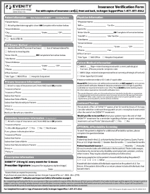 EVENITY Insurance Verification Form